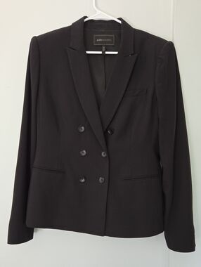 BCBGMaxAzria Black Double-Breasted Tailored Blazer